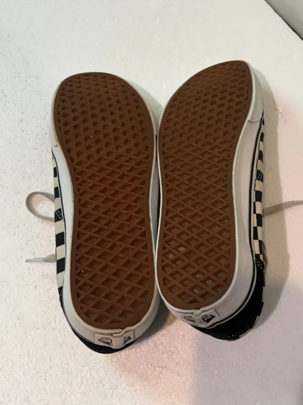 Vans Old Skool Checkerboard Sneakers Skating PopCush Black/White Men's Size 10